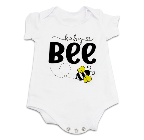 Baby Onesie Baby Bee White 6 mo