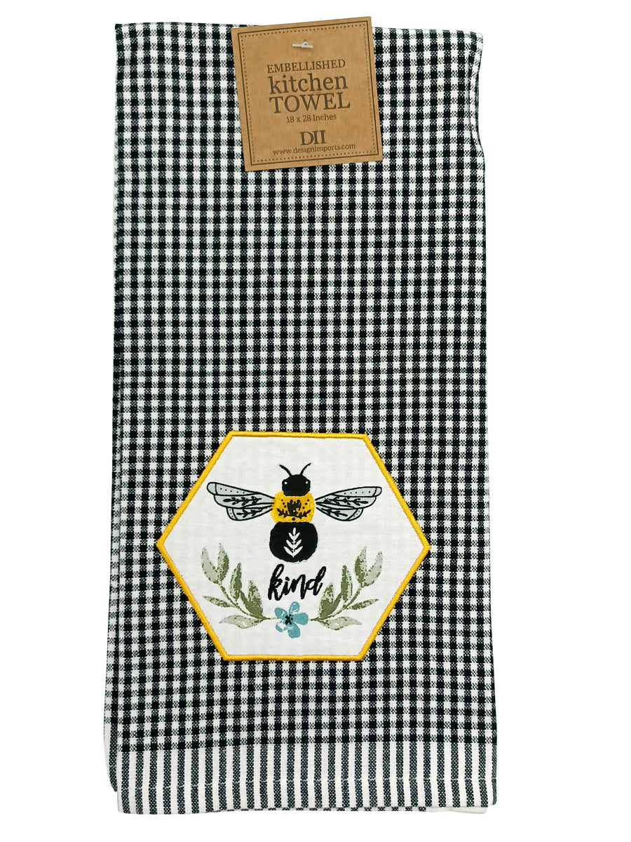 Kitchen Towel Embellished Bee Kind – It's All About Bees!