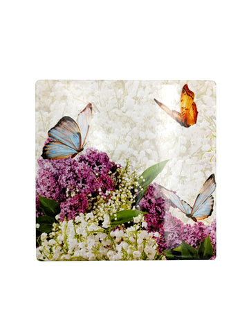Kitchen Ceramic Square Coaster, Assorted Flowers