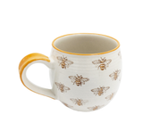 Cup Mug Round Bee Mug Orange Rim