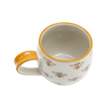 Cup Mug Round Bee Mug Orange Rim