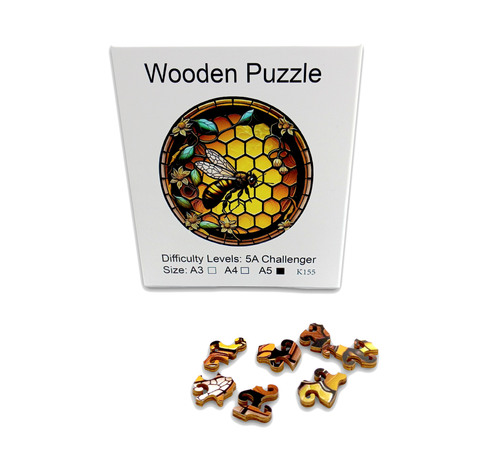 Wooden Bee Puzzle Honeycomb