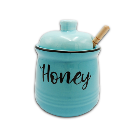 Honey Pot Light Blue Ceramic