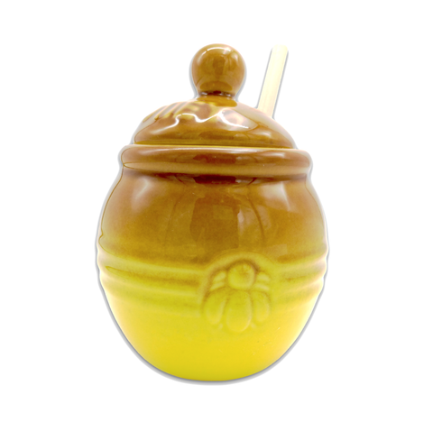 Honey Pot Yellow/Gold Ceramic