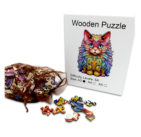 Puzzle Wooden Fluffy Cat