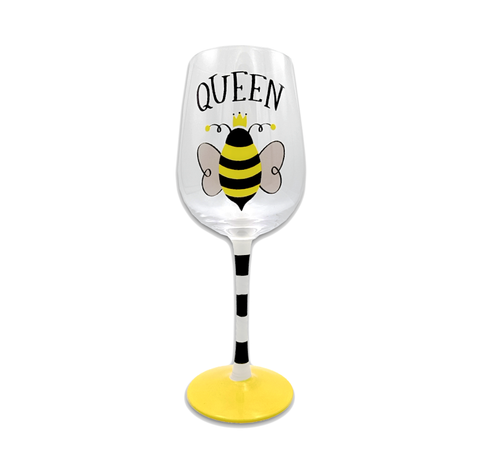 Wine Glass Stemmed Queen Bee