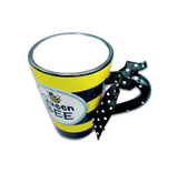 Cup Mug Queen Bee Black and Yellow Stripe