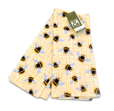Kitchen Towel Bees on Yellow Plaid Terry Cloth