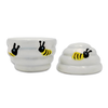 Salt and Pepper Shakers Light Blue Skep with Bees