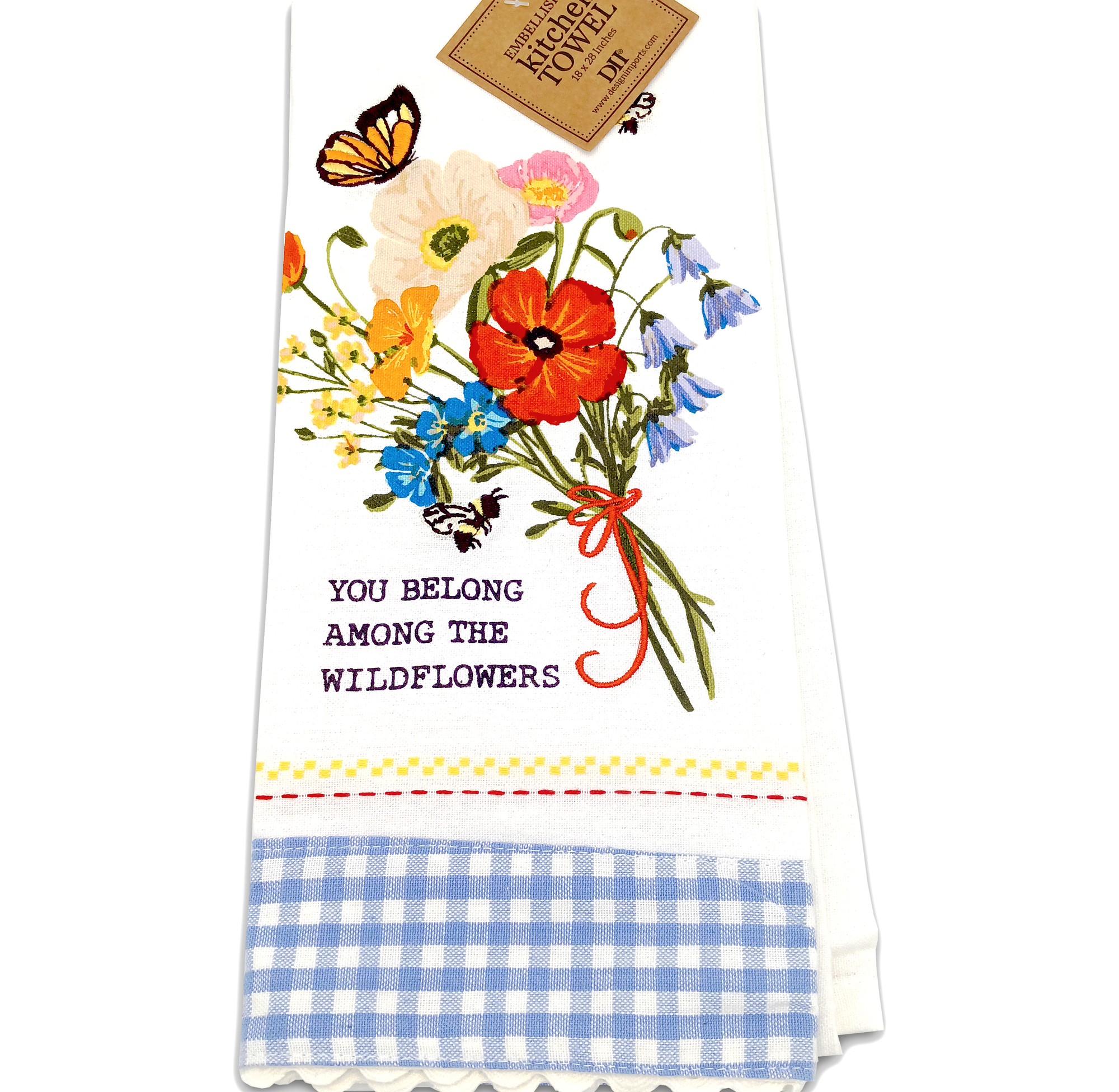 Kitchen Towel Wildflower Bouquet Embellished
