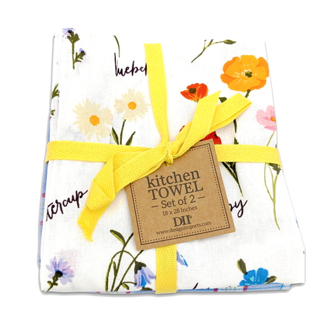 Kitchen Towel Mixed Set of Two Wildflowers