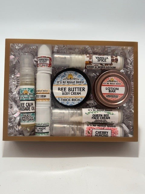 Body Care Sampler Gold Gift Box 4" x 5"