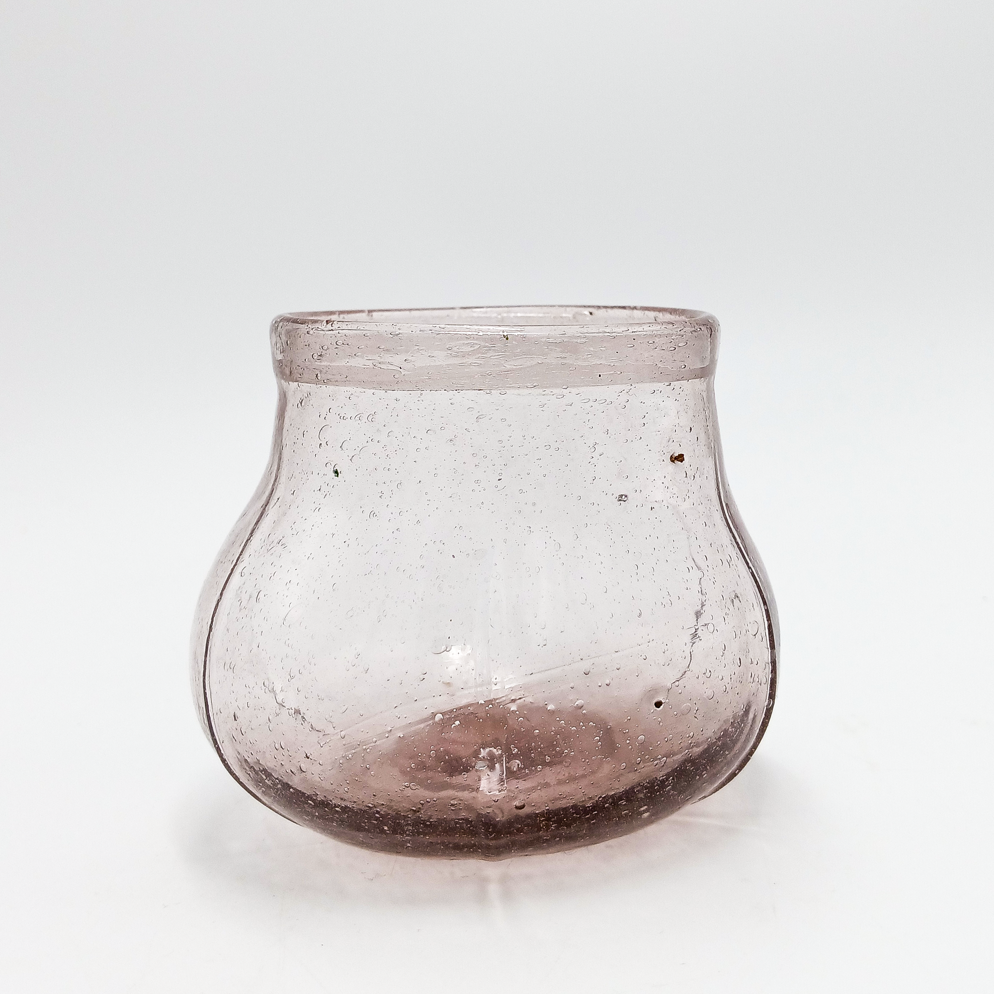 Candle Holder Seeded Glass