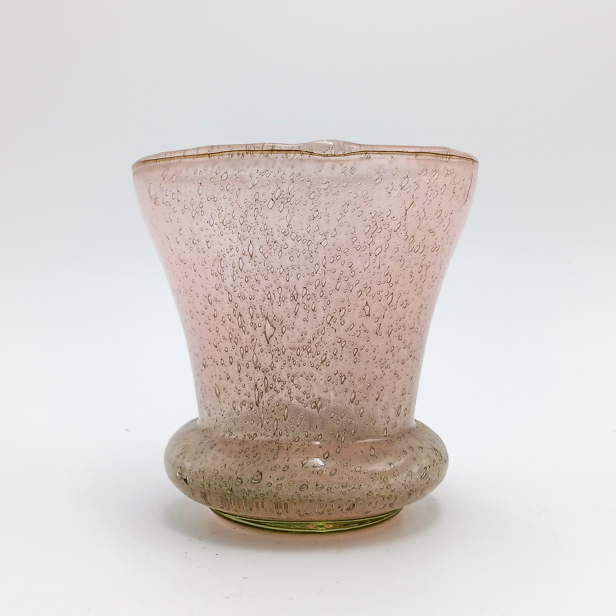 Candle Holder Seeded Glass