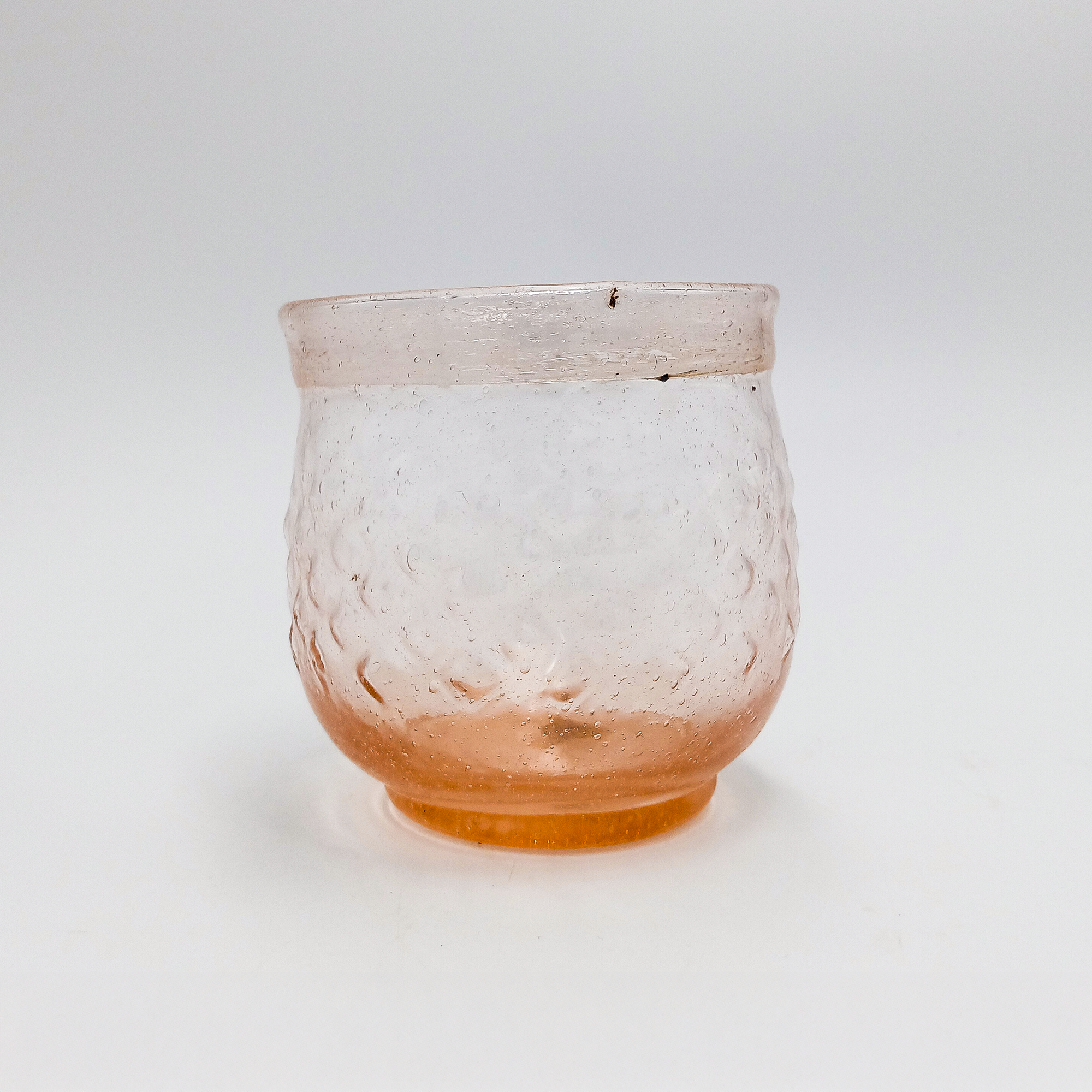Candle Holder Seeded Glass
