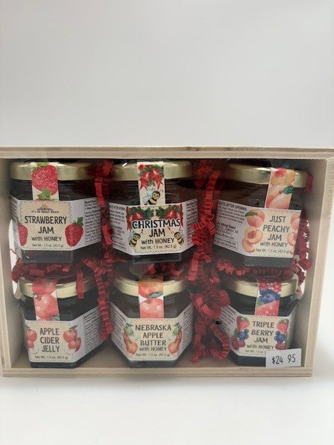 Wooden Gift Crate with 6 - 1.5 oz. Jams/Jellies