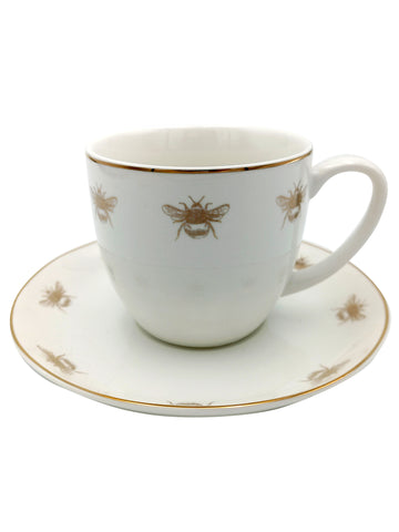 Cup & Saucer Gold Bee
