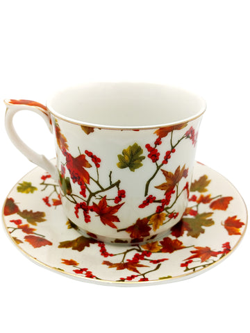 Cup & Saucer Autumn Leaves