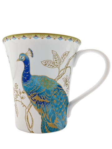 Cup Peacock With Gold Florals
