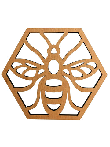 Kitchen Coaster Wood Bee