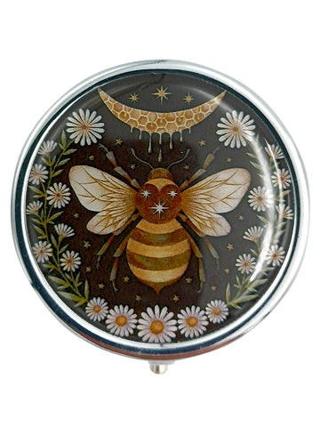 Box Pill Case Bee With Flowers