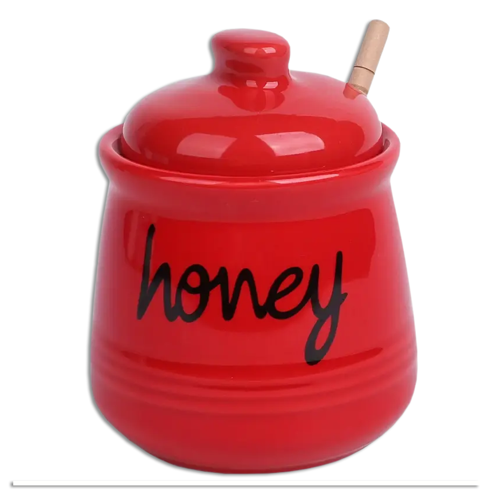Honey Pot Red Ceramic