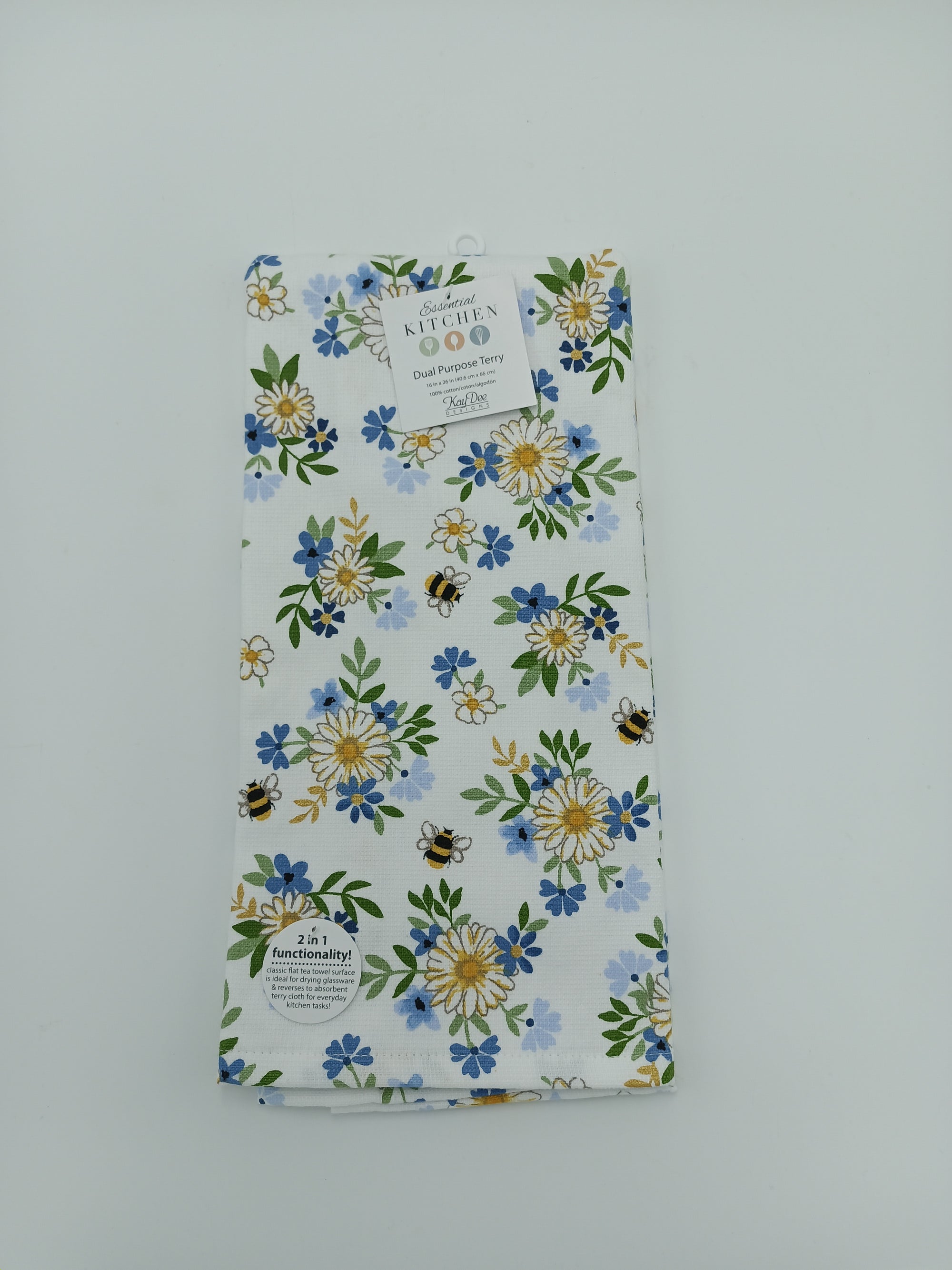 Kitchen Towel Blue Bee Daisy Toss