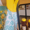 Kitchen Towel Bee Zesty Hang Up Towel Lemons on Lt Blue & White
