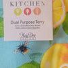Kitchen Towel Bee Zesty Toss Lemons on Lt Blue Overall Print
