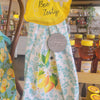 Kitchen Towel Bee Zesty Hang Up Towel Lemons on Lt Blue & White