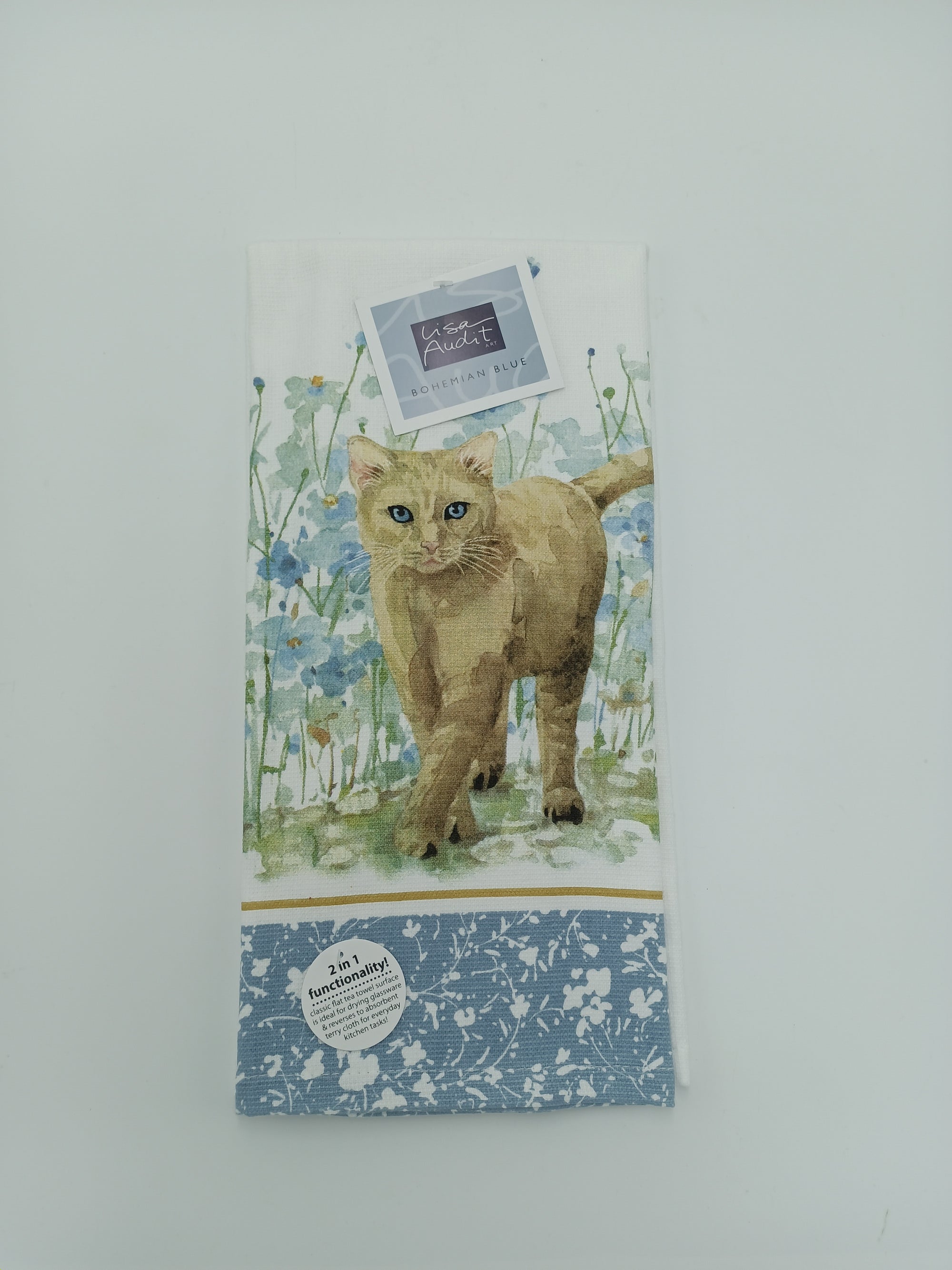 Kitchen Towel Bohemian Blue Cat