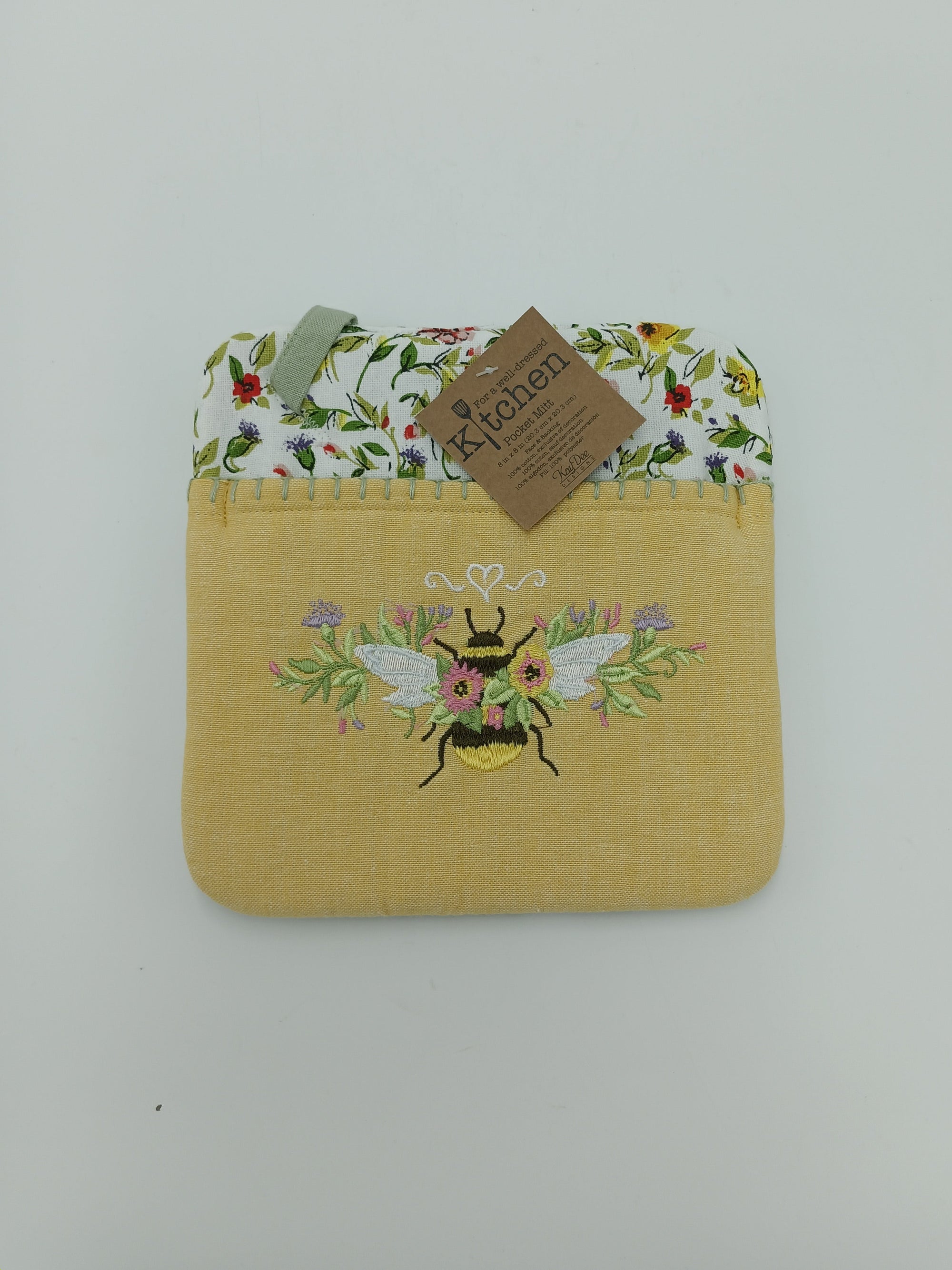 Kitchen Pocket Mitt Bee Floral