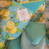 Kitchen Mitt Bee Zesty Grabber Mitt Lemons on Light Blue