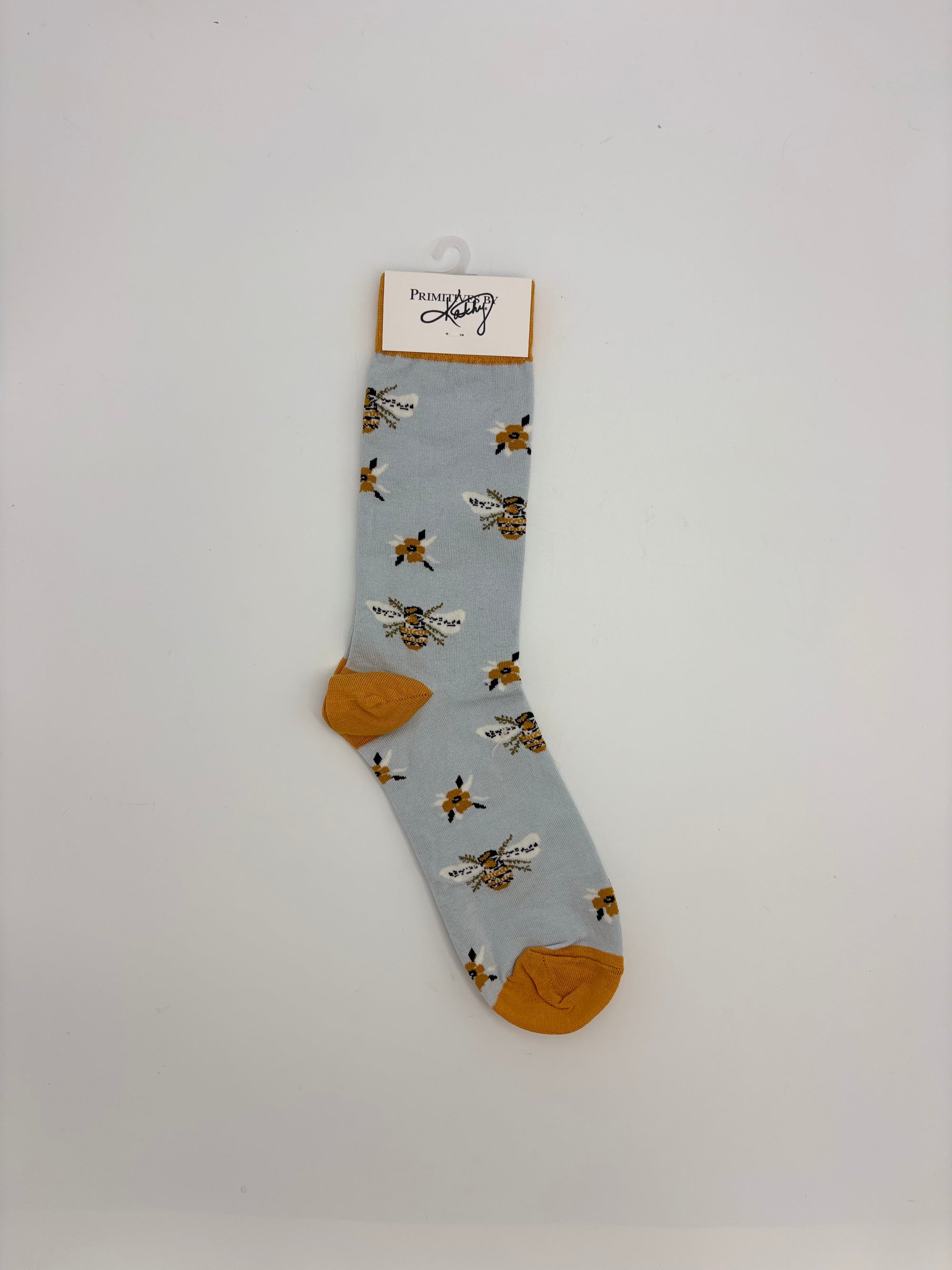 Socks Bees Light Blue Yellow Top