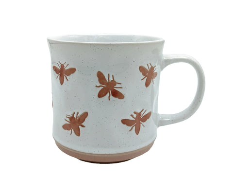 Cup Mug White with Pink Bees