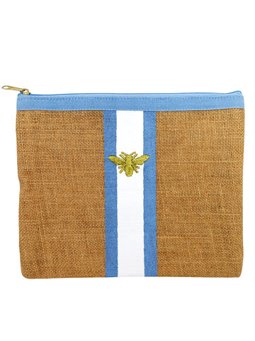 Bag Burlap With Embroidered Bee