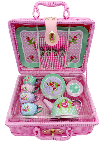 Children's Tea Set Tin 19Pcs Shabby Chic