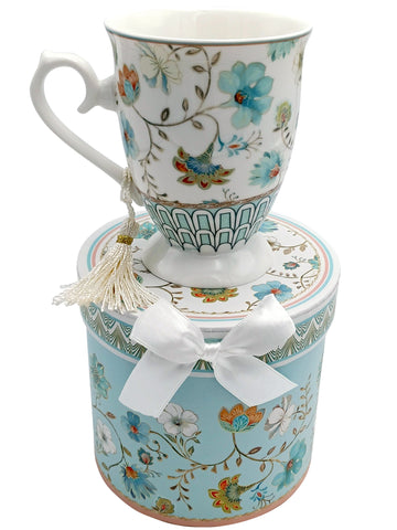 Cup Porcelain Mug And Gift Box Blue Romance