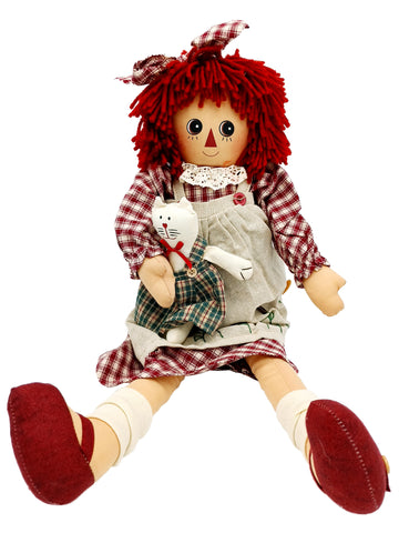 Raggedy Doll With Cat Red