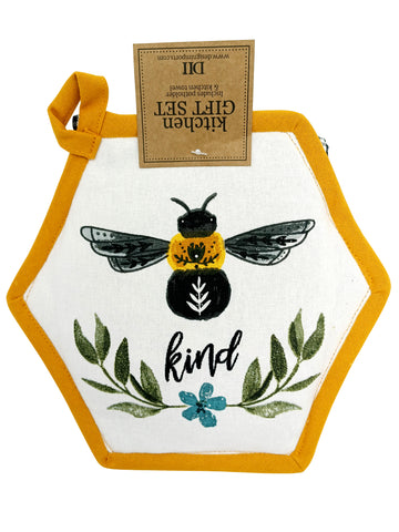 Kitchen Potholder Bee Kind Gift Set