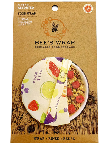 Bee's Wrap Assorted Pack Fresh Fruit Pattern